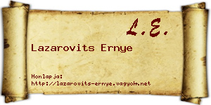Lazarovits Ernye névjegykártya